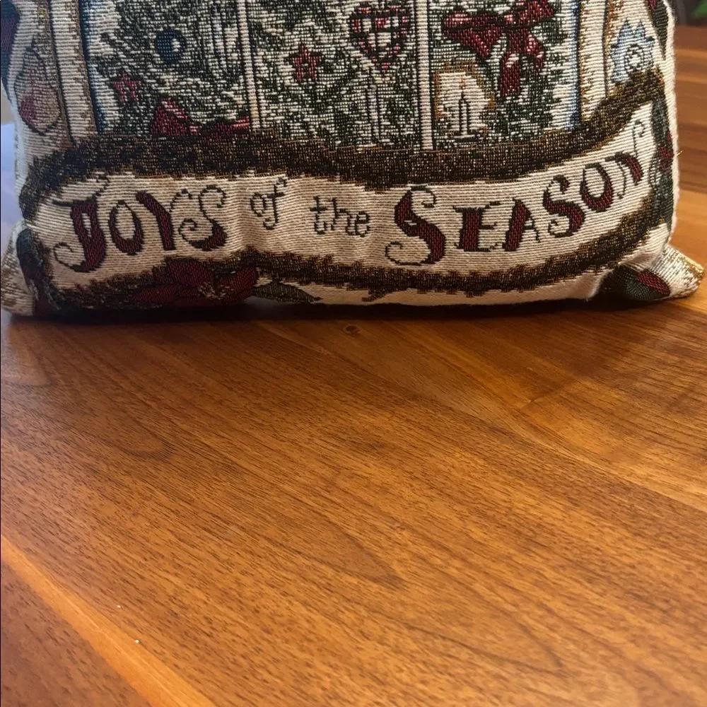 J. DeCristoforo Joys of the Season Christmas Tapestry Couch Decor Pillow 11.5x16